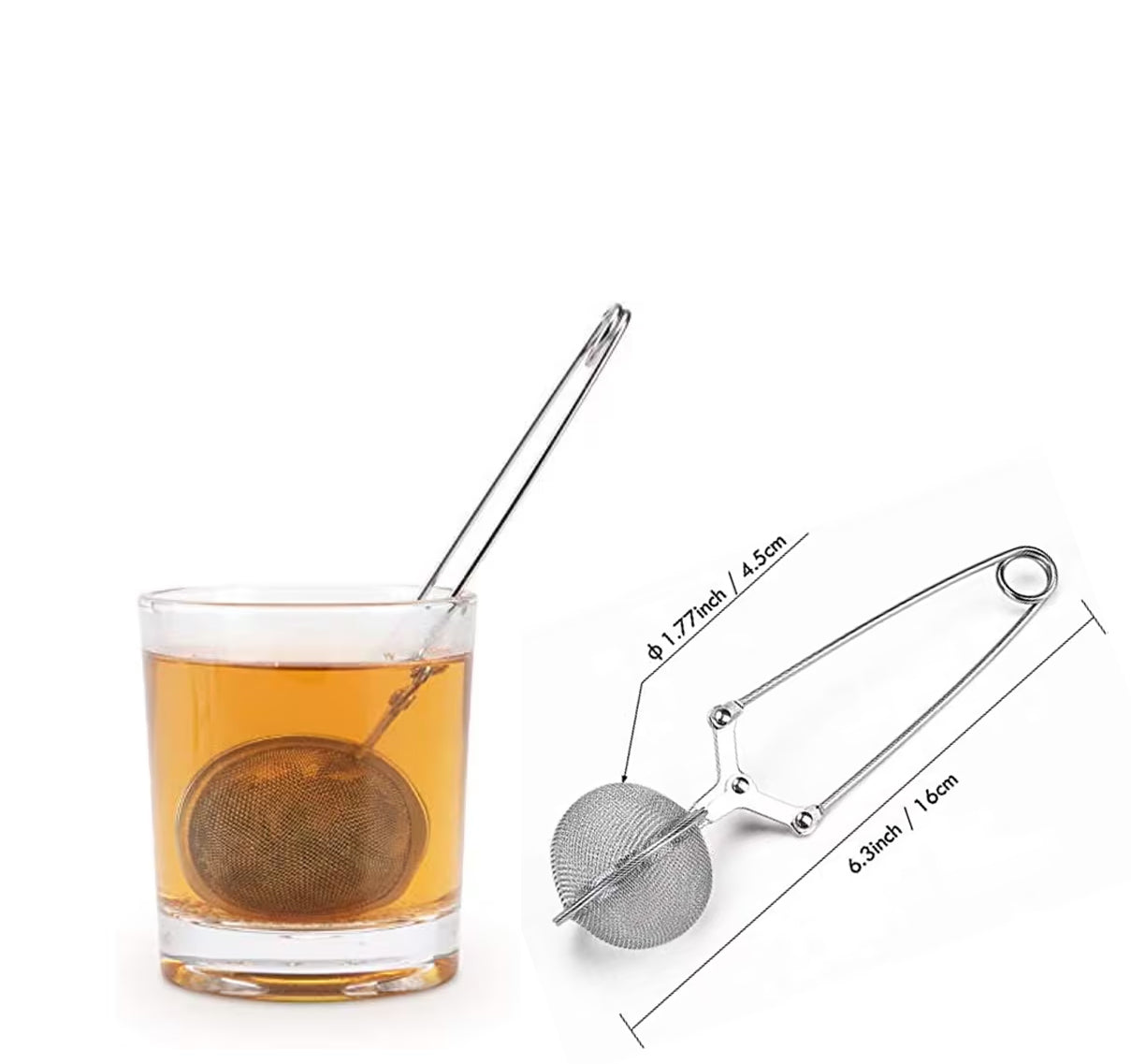 Stainless steel Ball Strainers with Spring Action Handle