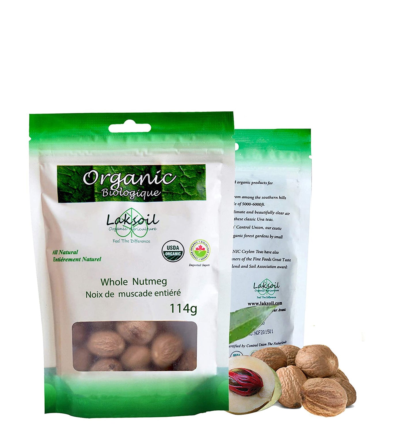 Organic Ceylon Whole Nutmeg 114g/4oz
