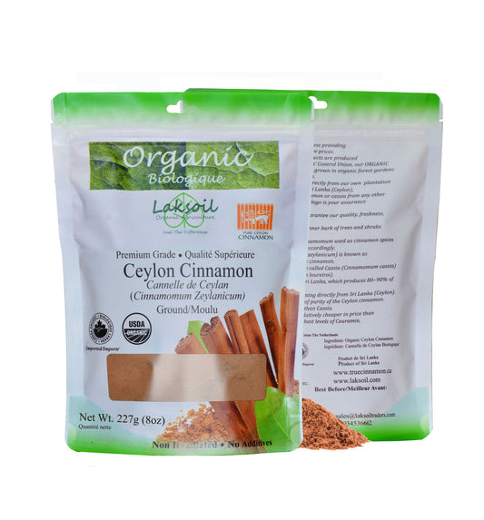Organic Ceylon Cinnamon Premium Grade Powder 227g/8oz