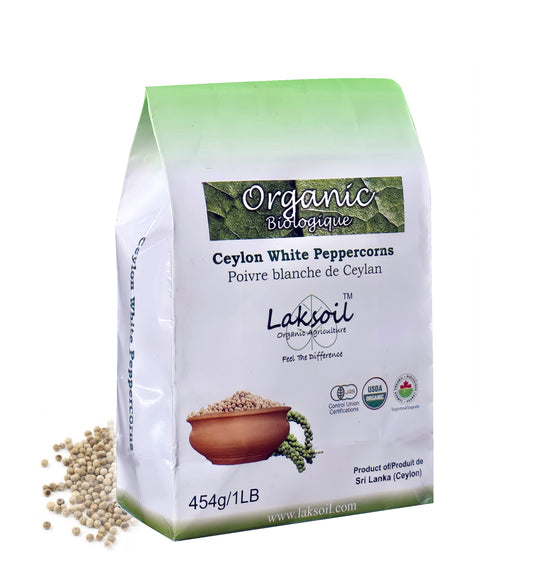 Organic Ceylon Premium Grade Ceylon White Peppercrons 454g/1LB