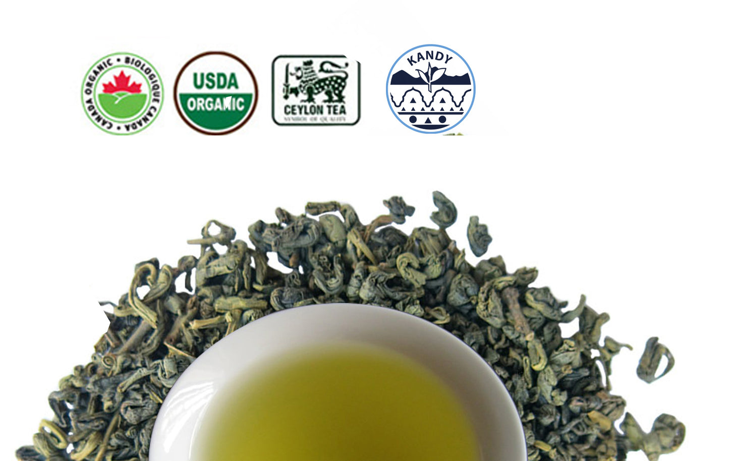 Organic Pure Ceylon Green  GP1  (Big Rolled Leaves) Premium leafy Tea-Kanday Tea 227g/8ozZ