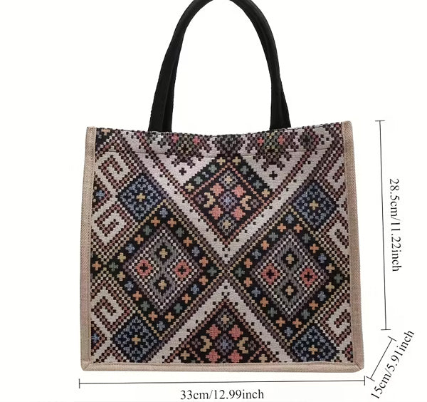 Linen Women Shoulder/Carry on Red Bag (Medium)