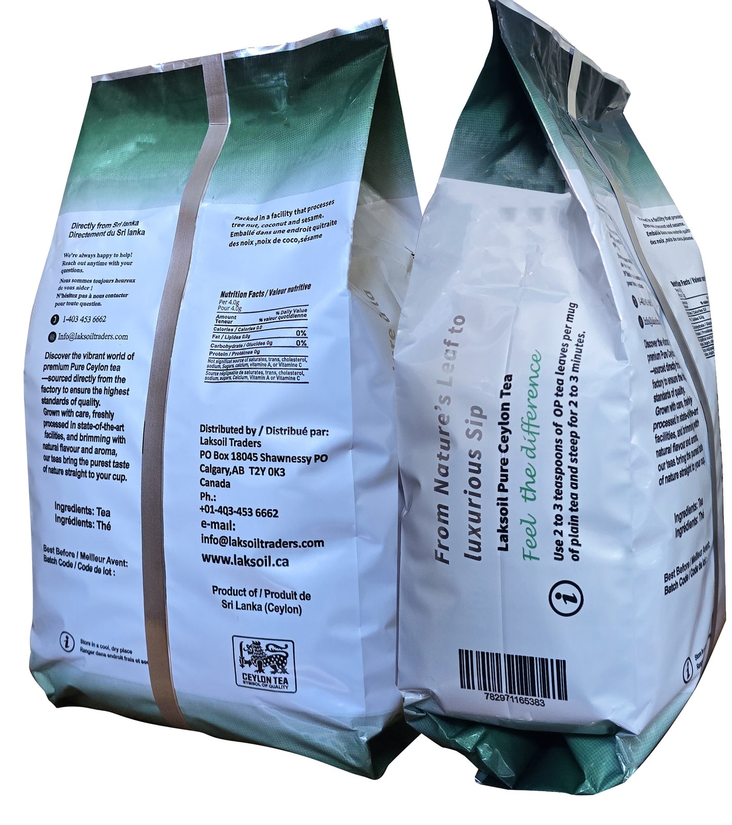 Pure Ceylon Black OP Premium Big Leaves Tea 1LB/454g Pouch -Sabaragumuwa Tea