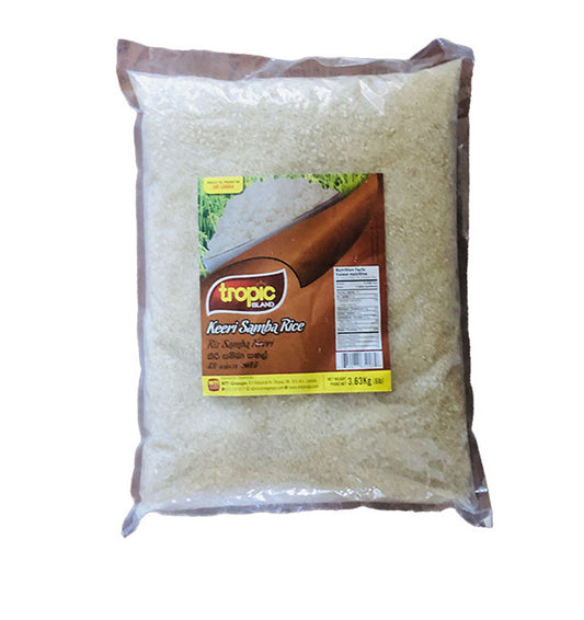 Tropic Island Sri Lankan White Keeri Samba Rice-Parboiled 8LB/3.632Kg