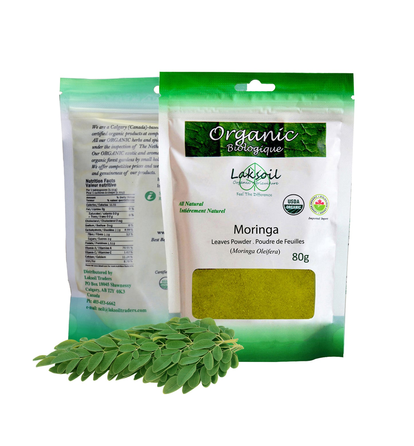 Certified ORGANIC Moringa Powder 80g/2.86oz