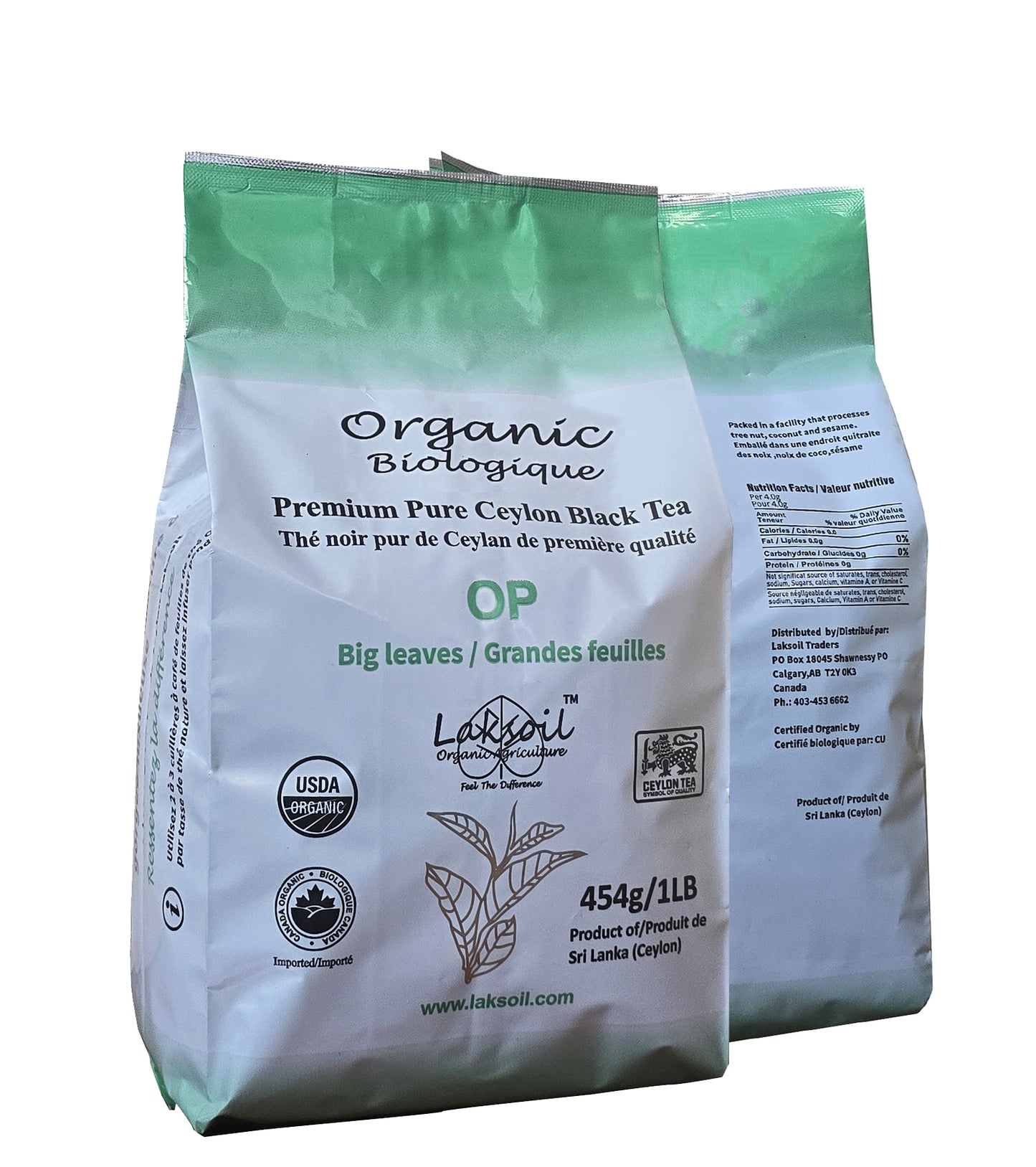 Organic Pure Ceylon Black OP Premium Big Leaves Tea-Kanday Tea 454g/1LB