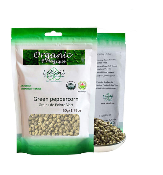 Organic Ceylon Premium Grade Ceylon GREEN Peppercrons 50g/1.79oz
