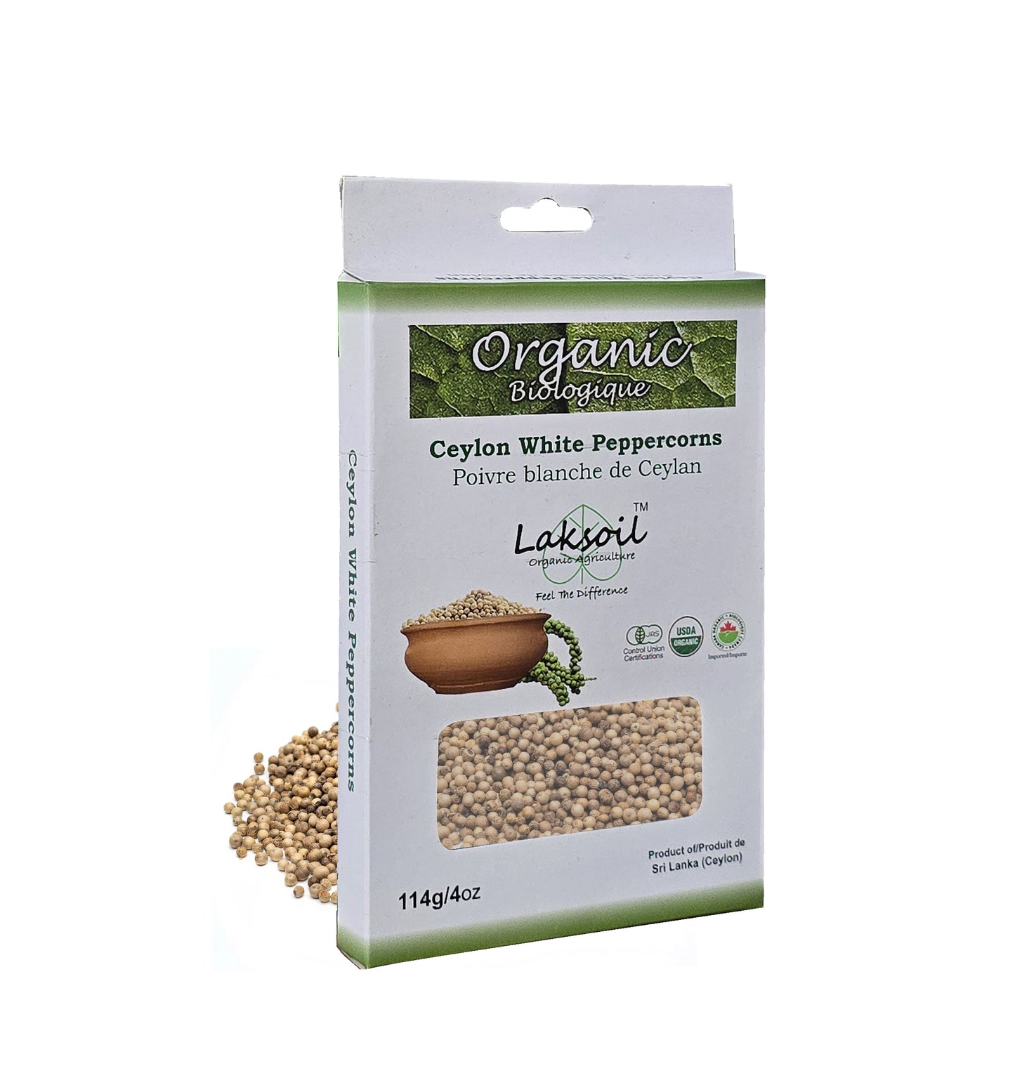 Organic Ceylon Premium Grade Ceylon White Peppercrons 114g/4oz