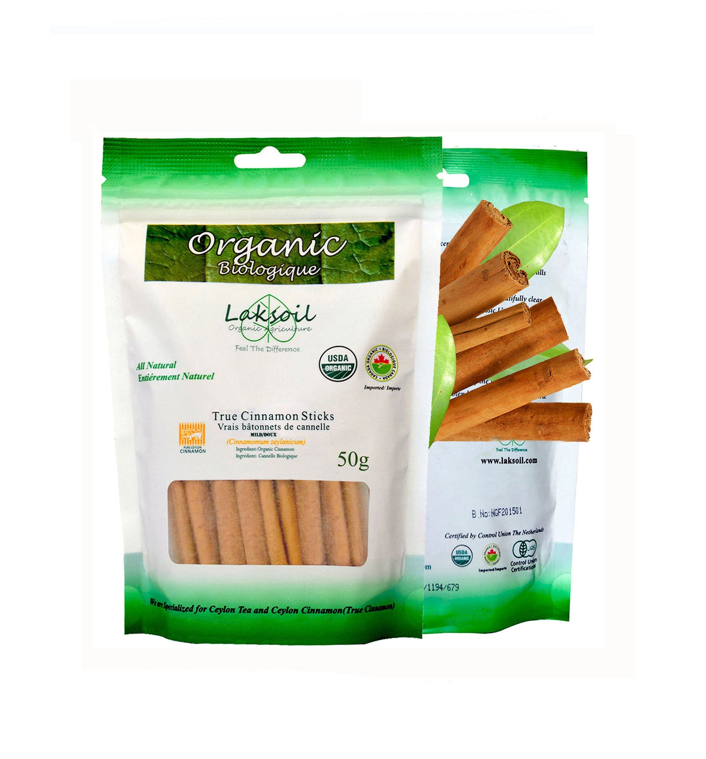 Organic Ceylon Cinnamon Premium Grade Sticks 50g/1.71oz